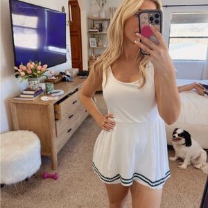 Tuckernuck White Dress with Green Accents